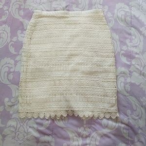 Crochet/eyelet skirt in Ivory